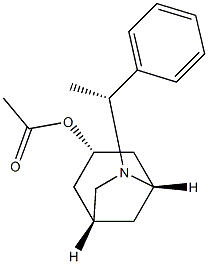Acetic acid (1R,3S,5S)-6-[(R)-1-phenylethyl]-6-azabicyclo[3.2.1]octan-3-yl ester Structure