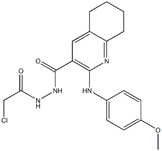N'-[2-クロロアセチル]-2-[(4-メトキシフェニル)アミノ]-5,6,7,8-テトラヒドロキノリン-3-カルボヒドラジド 化学構造式