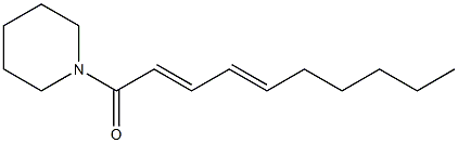 (2E,4E)-1-ピペリジノ-2,4-デカジエン-1-オン 化学構造式