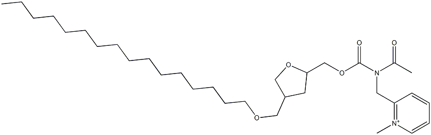 2-[[N-Acetyl-N-[[(tetrahydro-4-hexadecyloxymethylfuran)-2-yl]methoxycarbonyl]amino]methyl]-1-methylpyridinium Struktur