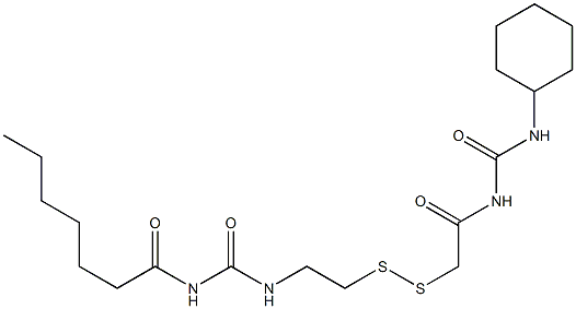 1-Heptanoyl-3-[2-[[(3-cyclohexylureido)carbonylmethyl]dithio]ethyl]urea|
