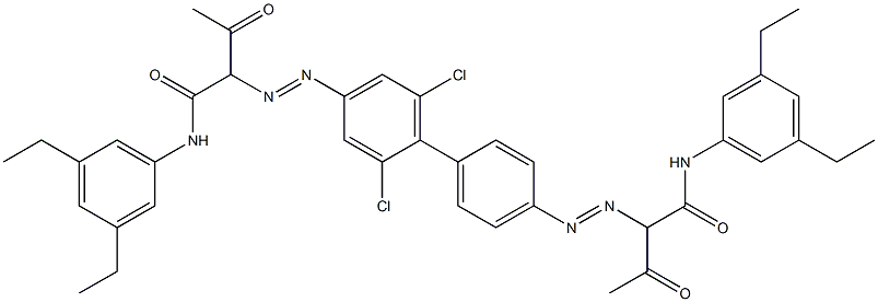 4,4'-Bis[[1-(3,5-diethylphenylamino)-1,3-dioxobutan-2-yl]azo]-2,6-dichloro-1,1'-biphenyl Structure