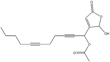 酢酸1-[(2,5-ジヒドロ-2-ヒドロキシ-5-オキソフラン)-3-イル]-2,6-ウンデカジイニル 化学構造式