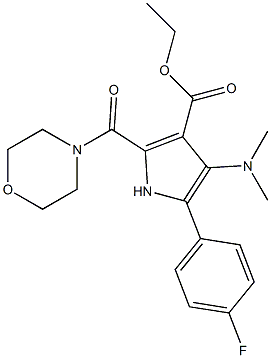 5-(4-フルオロフェニル)-4-ジメチルアミノ-2-(モルホリノカルボニル)-1H-ピロール-3-カルボン酸エチル 化学構造式