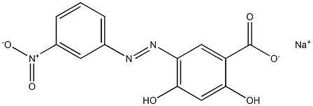2,4-Dihydroxy-5-[(3-nitrophenyl)azo]benzoic acid sodium salt Structure