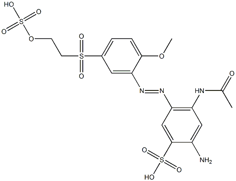 4-Acetylamino-2-amino-5-[[2-methoxy-5-[[2-(sulfooxy)ethyl]sulfonyl]phenyl]azo]benzenesulfonic acid 结构式