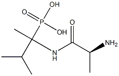 [2-(L-アラニルアミノ)-3-メチルブタン-2-イル]ホスホン酸 化学構造式