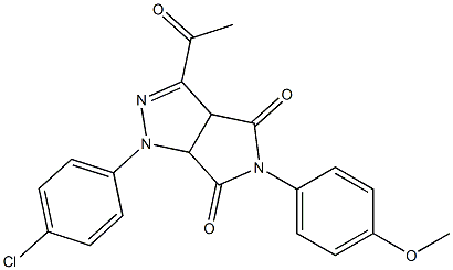 1,3a,4,5,6,6a-Hexahydro-3-acetyl-4,6-dioxo-5-(4-methoxyphenyl)-1-(4-chlorophenyl)pyrrolo[3,4-c]pyrazole Structure