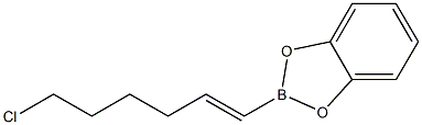 2-[(E)-6-クロロ-1-ヘキセニル]-1,3,2-ベンゾジオキサボロール 化学構造式