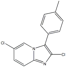 2,6-ジクロロ-3-(p-トリル)イミダゾ[1,2-a]ピリジン 化学構造式