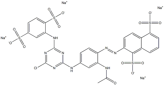 2-[2-Acetylamino-4-[4-chloro-6-(2,5-disulfoanilino)-1,3,5-triazin-2-ylamino]phenylazo]-1,5-naphthalenedisulfonic acid tetrasodium salt Structure