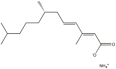 (2E,4E,7S)-3,7,11-Trimethyl-2,4-dodecadienoic acid ammonium salt Structure
