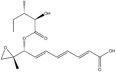 (2E,4E,6E,8R,9S)-8-[[(2R,3S)-2-Hydroxy-3-methylpentanoyl]oxy]-9,10-epoxy-9-methyl-2,4,6-decatrienoic acid Struktur