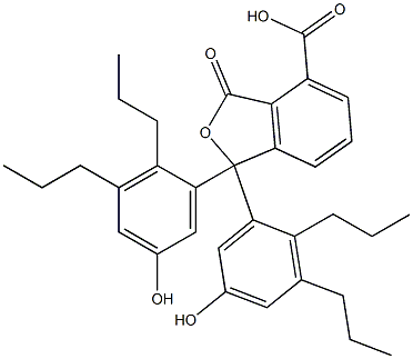 1,3-Dihydro-1,1-bis(5-hydroxy-2,3-dipropylphenyl)-3-oxoisobenzofuran-4-carboxylic acid Structure