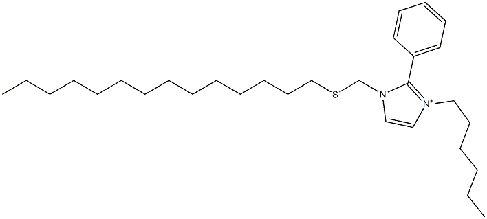 3-Hexyl-2-phenyl-1-[(tetradecylthio)methyl]-1H-imidazol-3-ium|