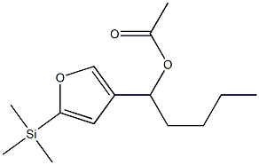 酢酸1-[5-(トリメチルシリル)-3-フリル]ペンチル 化学構造式