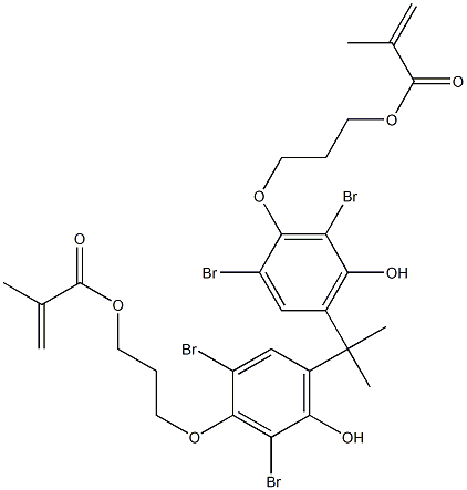 6,6'-Isopropylidenebis[2,4-dibromo-3-[3-(methacryloyloxy)propoxy]phenol] Struktur