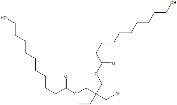 ビス(10-ヒドロキシデカン酸)2-エチル-2-(ヒドロキシメチル)-1,3-プロパンジイル 化学構造式