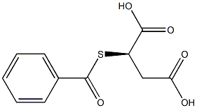[R,(+)]-(ベンゾイルチオ)こはく酸 化学構造式
