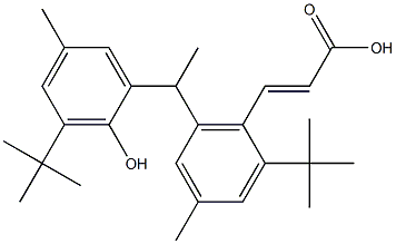 2-tert-Butyl-6-[1-(3-tert-butyl-2-hydroxy-5-methylphenyl)ethyl]-4-methylphenyl=acrylate Struktur