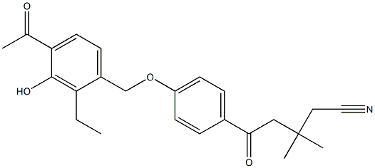 5-[4-(4-Acetyl-3-hydroxy-2-ethylbenzyloxy)phenyl]-5-oxo-3,3-dimethylpentanenitrile Structure