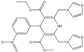 2,6-Bis(1H-imidazol-1-ylmethyl)-4-(3-nitrophenyl)-1,4-dihydropyridine-3,5-dicarboxylic acid 3-methyl 5-ethyl ester Structure