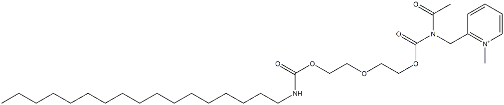 2-[N-Acetyl-N-[2-[2-(heptadecylcarbamoyloxy)ethoxy]ethoxycarbonyl]aminomethyl]-1-methylpyridinium Structure