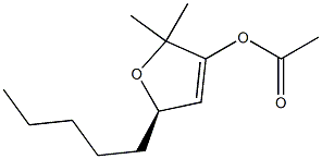 Acetic acid [(R)-2,5-dihydro-2,2-dimethyl-5-pentylfuran]-3-yl ester Struktur
