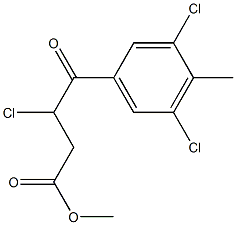 3-クロロ-3-(3,5-ジクロロ-4-メチルベンゾイル)プロピオン酸メチル 化学構造式