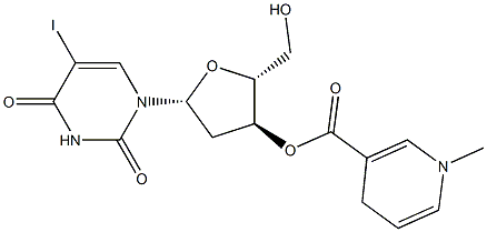 3'-O-[(1,4-Dihydro-1-methylpyridine-3-yl)carbonyl]-5-iodo-2'-deoxyuridine Structure