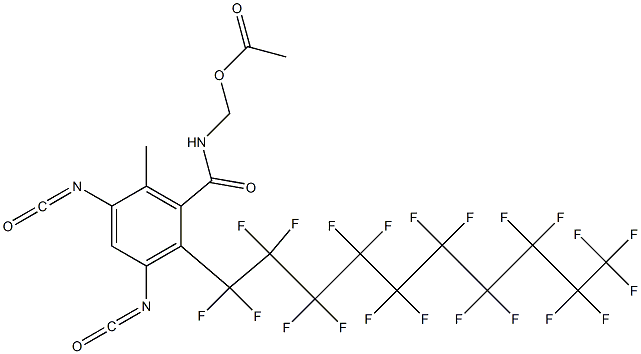 N-(Acetyloxymethyl)-2-(henicosafluorodecyl)-3,5-diisocyanato-6-methylbenzamide Structure