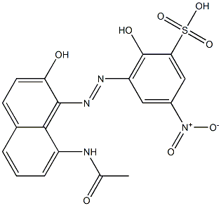 3-(8-Acetylamino-2-hydroxy-1-naphtylazo)-2-hydroxy-5-nitrobenzenesulfonic acid Struktur