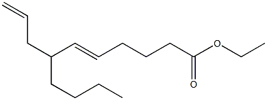 (5E)-7-ブチル-5,9-デカジエン酸エチル 化学構造式