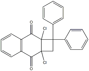 2a,8a-Dichloro-1,2,2a,8a-tetrahydro-1,1-diphenylcyclobuta[b]naphthalene-3,8-dione Struktur
