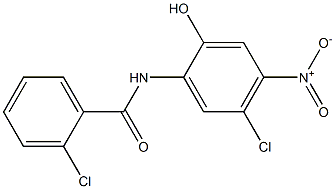 2,5'-ジクロロ-2'-ヒドロキシ-4'-ニトロベンズアニリド 化学構造式