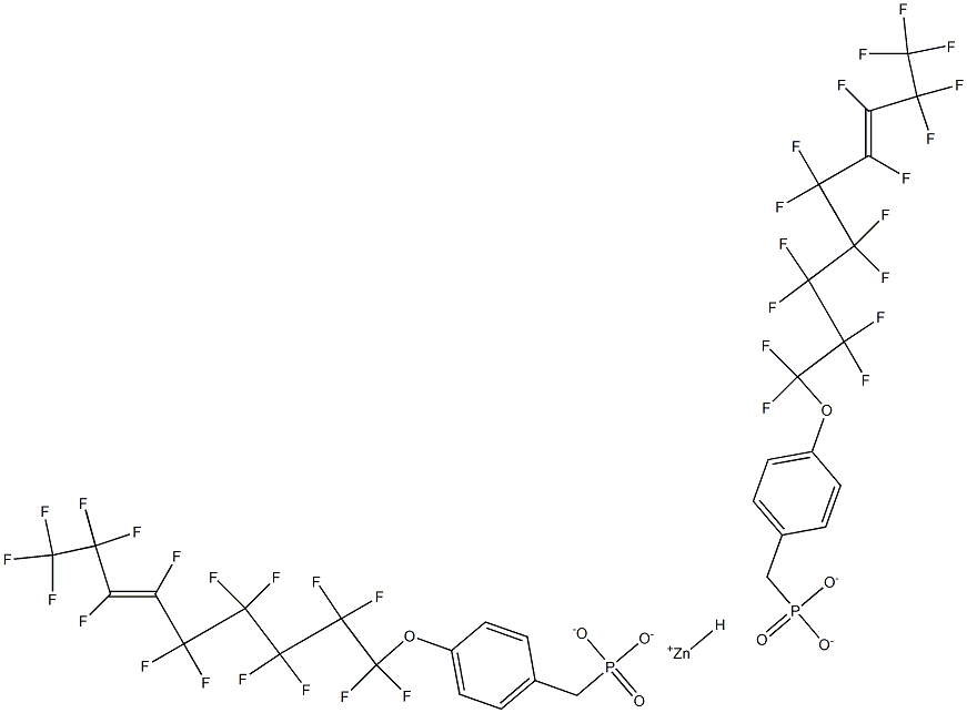 Bis[4-(heptadecafluoro-6-nonenyloxy)benzylphosphonic acid hydrogen]zinc salt Structure