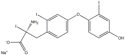 (S)-2-Amino-3-[4-(4-hydroxy-2-iodophenoxy)-2-iodophenyl]-2-iodopropanoic acid sodium salt Struktur