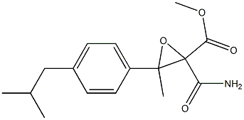 2-Carbamoyl-2,3-epoxy-3-(4-isobutylphenyl)butyric acid methyl ester Structure