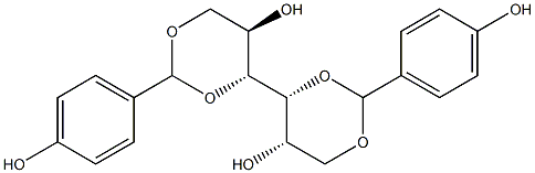 1-O,3-O:4-O,6-O-ビス(4-ヒドロキシベンジリデン)-D-グルシトール 化学構造式