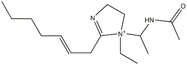 1-[1-(Acetylamino)ethyl]-1-ethyl-2-(2-heptenyl)-2-imidazoline-1-ium Structure