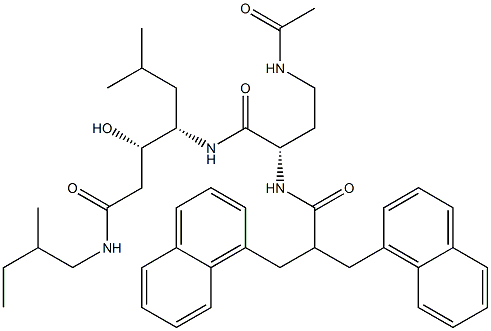 (3S,4S)-4-[(S)-2-[2,2-Bis(1-naphthalenylmethyl)-1-oxoethylamino]-4-acetylaminobutyrylamino]-3-hydroxy-6-methyl-N-(2-methylbutyl)heptanamide