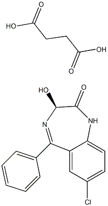 (S)-7-Chloro-1,3-dihydro-3-hydroxy-5-phenyl-2H-1,4-benzodiazepin-2-one (3-carboxypropionate) Struktur