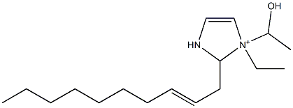 2-(2-Decenyl)-1-ethyl-1-(1-hydroxyethyl)-4-imidazoline-1-ium Struktur