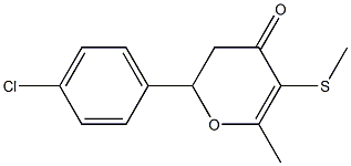 2-(p-Chlorophenyl)-6-methyl-5-methylthio-2,3-dihydro-4H-pyran-4-one Struktur