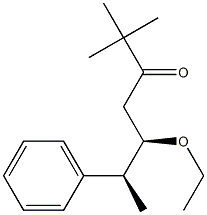 (5R,6S)-5-Ethoxy-2,2-dimethyl-6-phenyl-3-heptanone Struktur