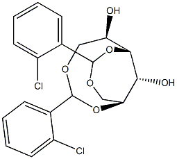 1-O,4-O:2-O,6-O-Bis(2-chlorobenzylidene)-D-glucitol,,结构式