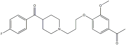 1-[3-(4-Acetyl-2-methoxyphenoxy)propyl]-4-(4-fluorobenzoyl)piperidine Struktur