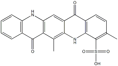 5,7,12,14-テトラヒドロ-3,6-ジメチル-7,14-ジオキソキノ[2,3-b]アクリジン-4-スルホン酸 化学構造式