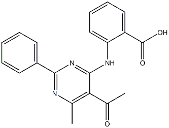 2-[(5-Acetyl-2-phenyl-6-methylpyrimidin-4-yl)amino]benzoic acid Struktur
