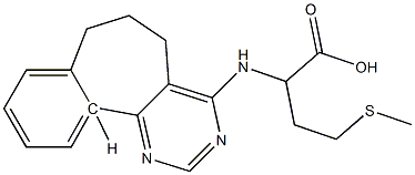 (S)-2-[[(6,7-ジヒドロ-5H-ベンゾ[6,7]シクロヘプタ[1,2-d]ピリミジン)-4-イル]アミノ]-4-(メチルチオ)酪酸 化学構造式